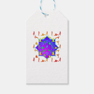 Lotus Blume mit Yoga-Posen Geschenkanhänger