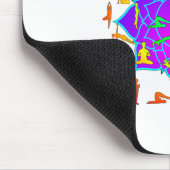 Lotus Blume mit Yoga-Posen Mousepad (Ecke)