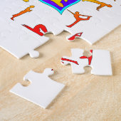 Lotus Blume mit Yoga-Posen Puzzle (Seite)
