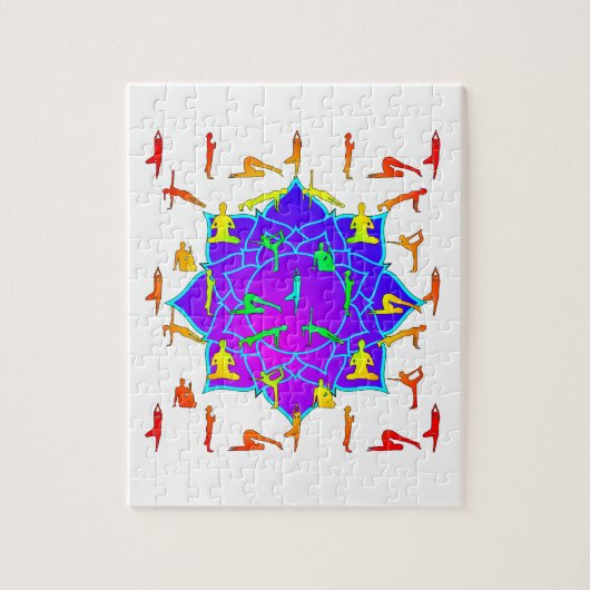 Lotus Blume mit Yoga-Posen Puzzle (Vertikal)