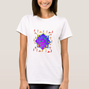 Lotus Blume mit Yoga-Posen T-Shirt