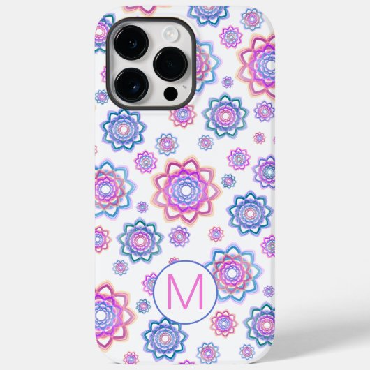 Lotus Blume Monogram Einfach rosa Pastellgrün Case-Mate iPhone Hülle (Rückseite)