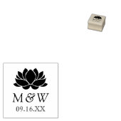 Lotus Blume Monogram Wedding Gummistempel (Stempel)