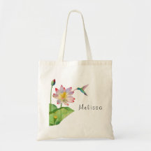 Lotus Blume Monogramm Totbeutel