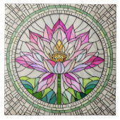 Lotus Blume Mosaik Art Fliese (Vorderseite)