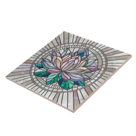 Lotus Blume Mosaik Art Fliese (Seite)