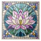 Lotus Blume Mosaik Art Fliese (Vorderseite)