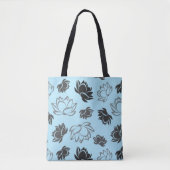 Lotus Blume Muster in Grau Tasche (Vorderseite)