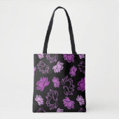 Lotus-Blume Muster in Lila Farbe Tasche (Vorderseite)
