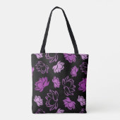 Lotus-Blume Muster in Lila Farbe Tasche (Rückseite)