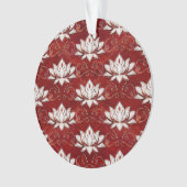 Lotus-Blume-Muster - roter Marmor und Gold Ornament (Vorderseite)