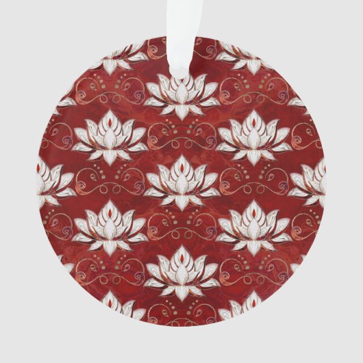 Lotus-Blume-Muster - roter Marmor und Gold Ornament (Vorderseite)