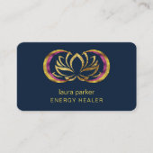 Lotus Blume Mystic Moon Crescent Reiki Healer Visitenkarte (Vorderseite)