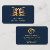 Lotus Blume Mystic Moon Crescent Reiki Healer Visitenkarte (Vorne/Hinten)