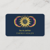 Lotus Blume Mystic Moon Crescent Reiki Healer Visitenkarte (Vorderseite)