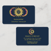 Lotus Blume Mystic Moon Crescent Reiki Healer Visitenkarte (Vorne/Hinten)