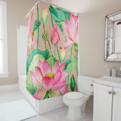 Lotus Blume nahtlos. botanisch Duschvorhang (Beispiel)