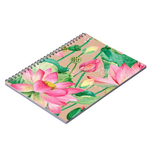 Lotus Blume nahtlos. botanisch Notizblock (Linke Seite)