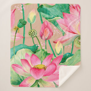 Lotus Blume nahtlos. botanisch Sherpadecke