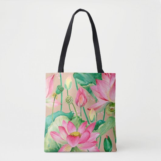 Lotus Blume nahtlos. botanisch Tasche (Vorderseite)