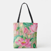 Lotus Blume nahtlos. botanisch Tasche (Rückseite)