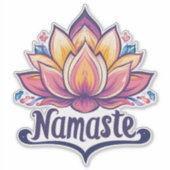 Lotus-Blume "Namaste" Aufkleber (Vorderseite)