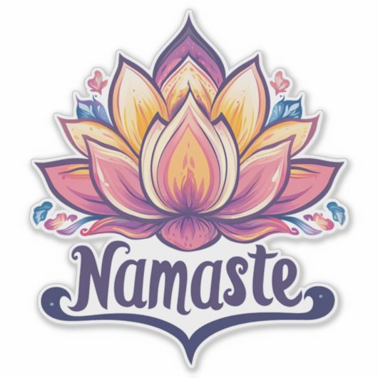 Lotus-Blume "Namaste" Aufkleber (Vorderseite)