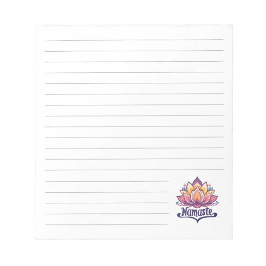 Lotus-Blume "Namaste" Notepad Notizblock (Vorderseite)