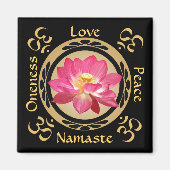 Lotus Blume Namaste OM Magnet (Vorne)