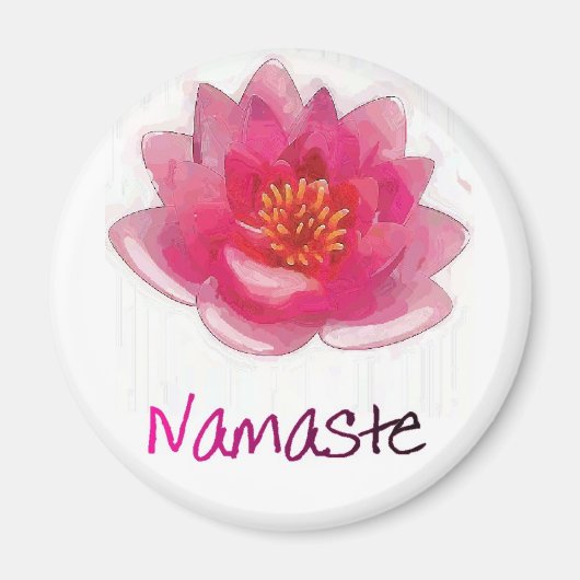 Lotus Blume "Namaste" Yoga Geschenke Magnet (Vorne)