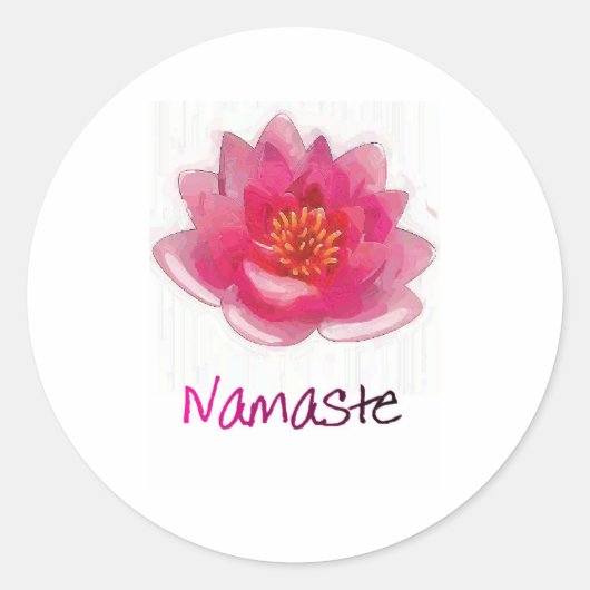 Lotus Blume "Namaste" Yoga Geschenke Runder Aufkleber (Vorderseite)