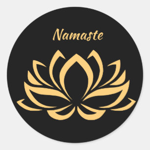 Lotus Blume Namaste Zen Yoga Runder Aufkleber