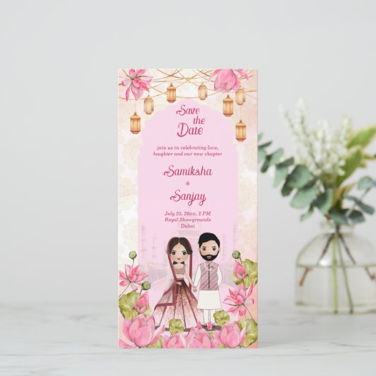 Lotus Blume niedlichen Brautpaar indische Hochzeit (Stehend Vorderseite)