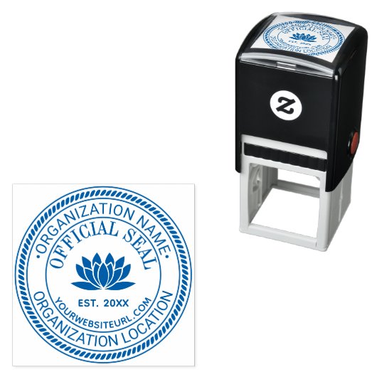 Lotus Blume Offiziell Siegel Name Loc URL Est Permastempel (Beispiel)