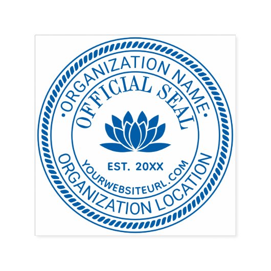 Lotus Blume Offiziell Siegel Name Loc URL Est Permastempel (Design)
