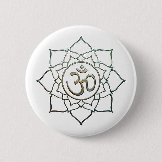 Lotus Blume Om Button (Vorderseite)