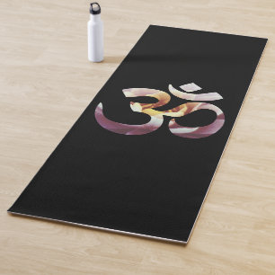 Lotus Blume Om Mantra Yoga matt Medizin Dark Yogamatte
