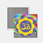 Lotus Blume - Om-Meditation Magnet (Vorderseite/Rückseite)