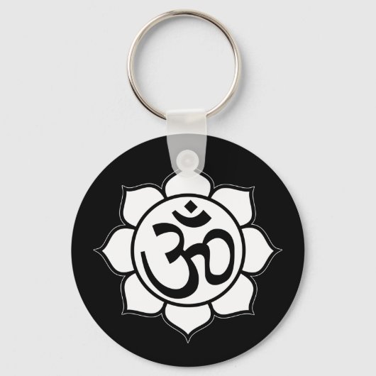 Lotus Blume Om Schlüsselanhänger (Vorderseite)