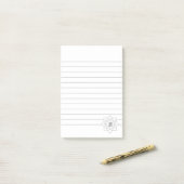 Lotus Blume Om Symbol Gezeichnet Lined Post-it Klebezettel (Auf Schreibtisch)