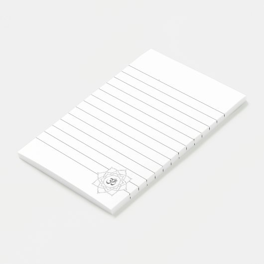 Lotus Blume Om Symbol Gezeichnet Lined Post-it Klebezettel (angewinkelt)