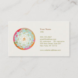 Lotus Blume OM Symbol Yoga Meditation Lehrer Visitenkarte