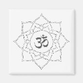 Lotus Blume Om Symbol Zeichnend Magnet (Vorne)