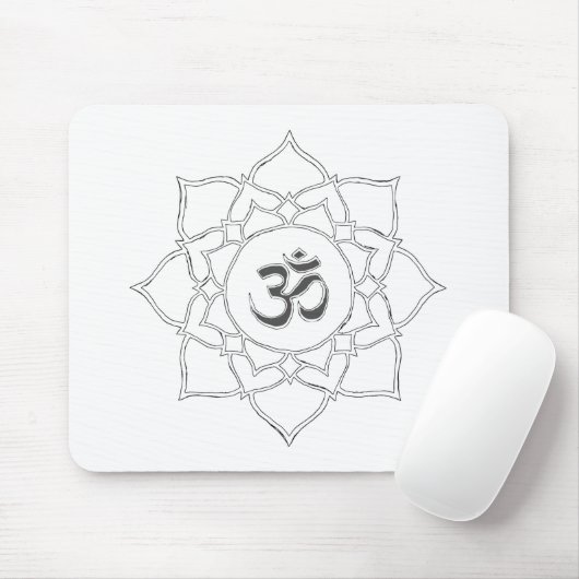 Lotus Blume Om Symbol Zeichnend Mousepad (Mit Mouse)