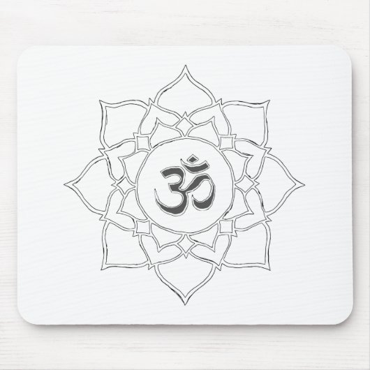 Lotus Blume Om Symbol Zeichnend Mousepad (Vorne)
