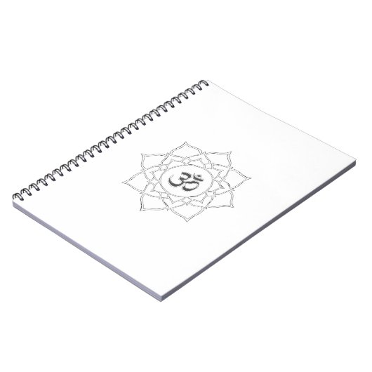 Lotus Blume Om Symbol Zeichnend Notizblock (Linke Seite)