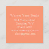 Lotus Blume Orange Coral Pink Wasserfarbe Quadratische Visitenkarte (Rückseite)