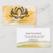 Lotus Blume Orange Spritzer Abstrakt Visitenkarte (Vorne/Hinten)