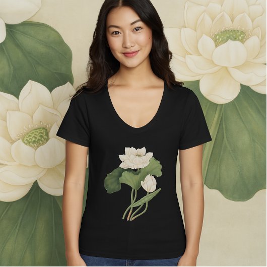 Lotus Blume Ostindien Botanische Kunst T-Shirt