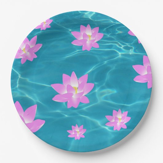Lotus Blume Pappteller (Vorderseite)